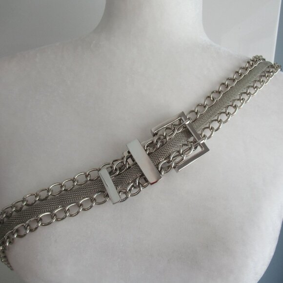 Fancy Metal Chain Mesh Waist Belt, Chain Belt, Sz Large/ X-Large - Picture 2 of 10